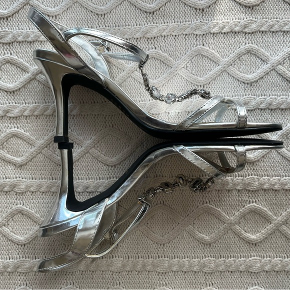 Jacqueline Ferar Vintage Rhinestone Silver Sandal Heels Women’s size 7 - Picture 8 of 12